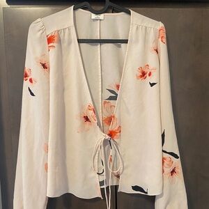 Aritzia Wilfred Floral Blouse Pink Sz XXS